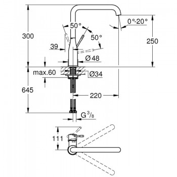 Кухненски смесител черен мат Essence - GROHE 30505KF0