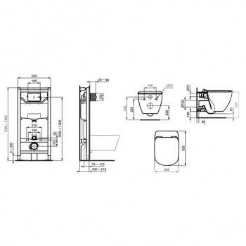 Промо Пакет - R0523V3 TESI Aqua Blade WC, R027767+T0079V3+T3527V3 - Ideal Standard