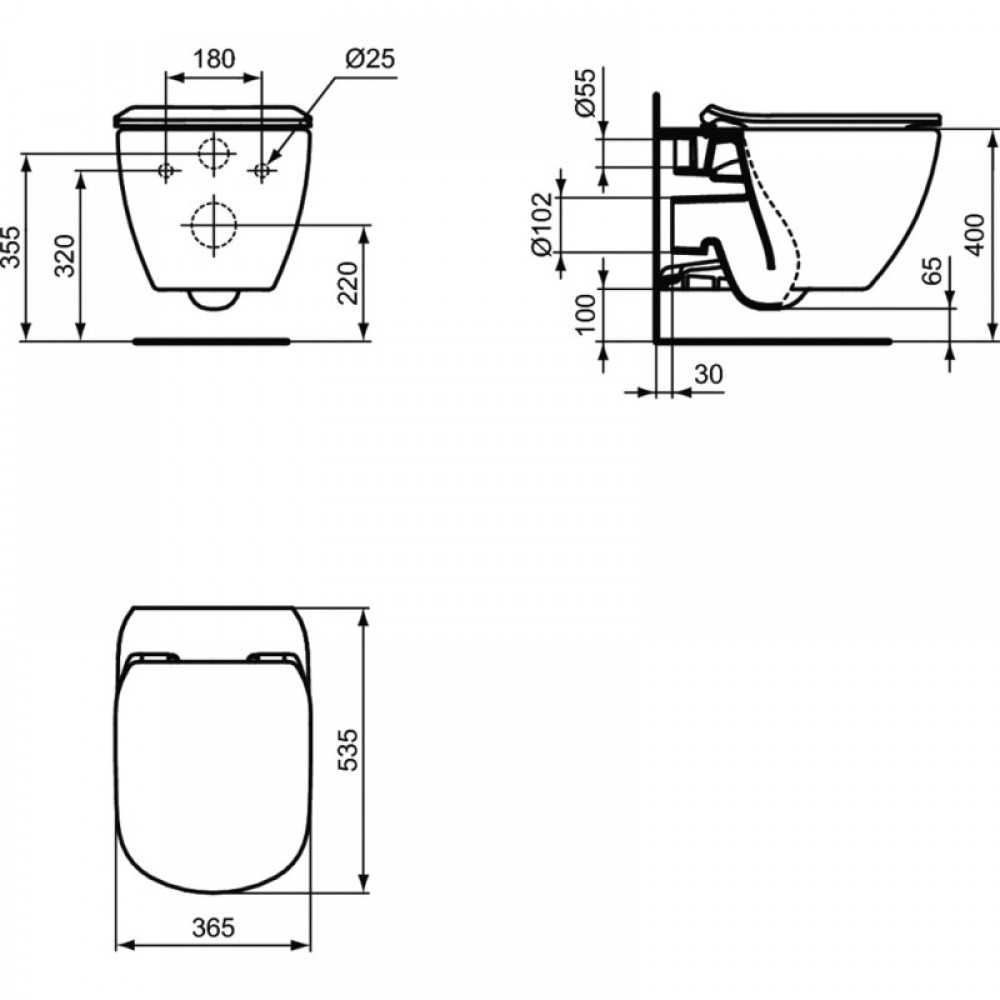 Промо Пакет - TESI Aqua Blade WC, R027767+T0079V3+T3527V3+R0110A6 - Ideal Standard
