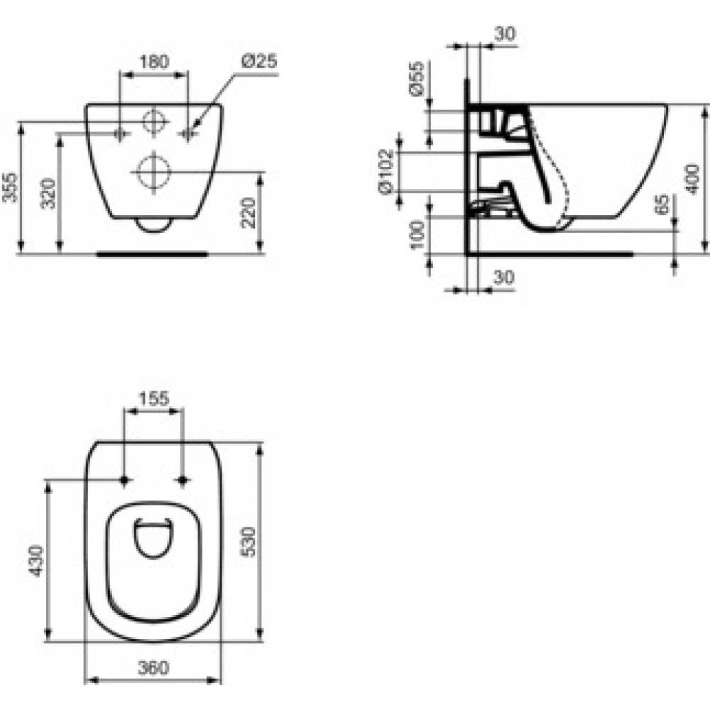 Промо Пакет - TESI Aqua Blade WC, R027767+T0079V3+T3527V3+R0110A6 - Ideal Standard