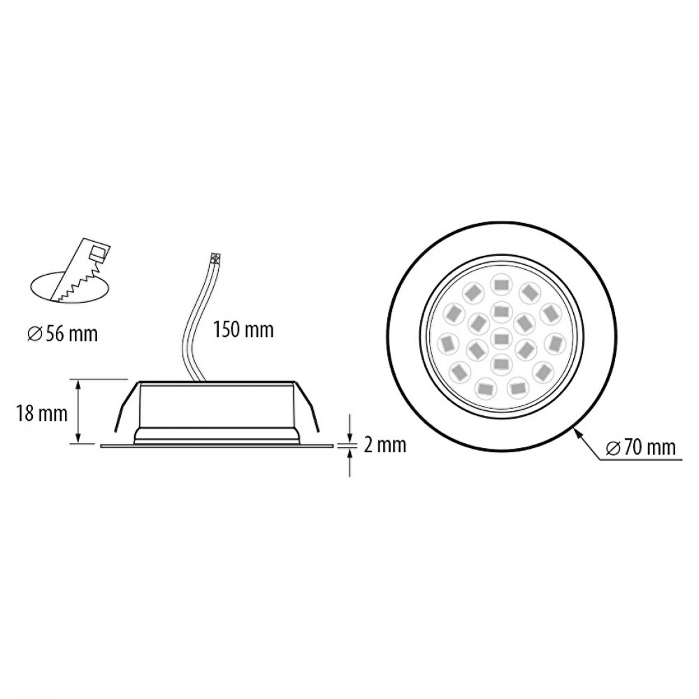 Луна кръгла LED мини - 4W/4200K/220V - UltraLux