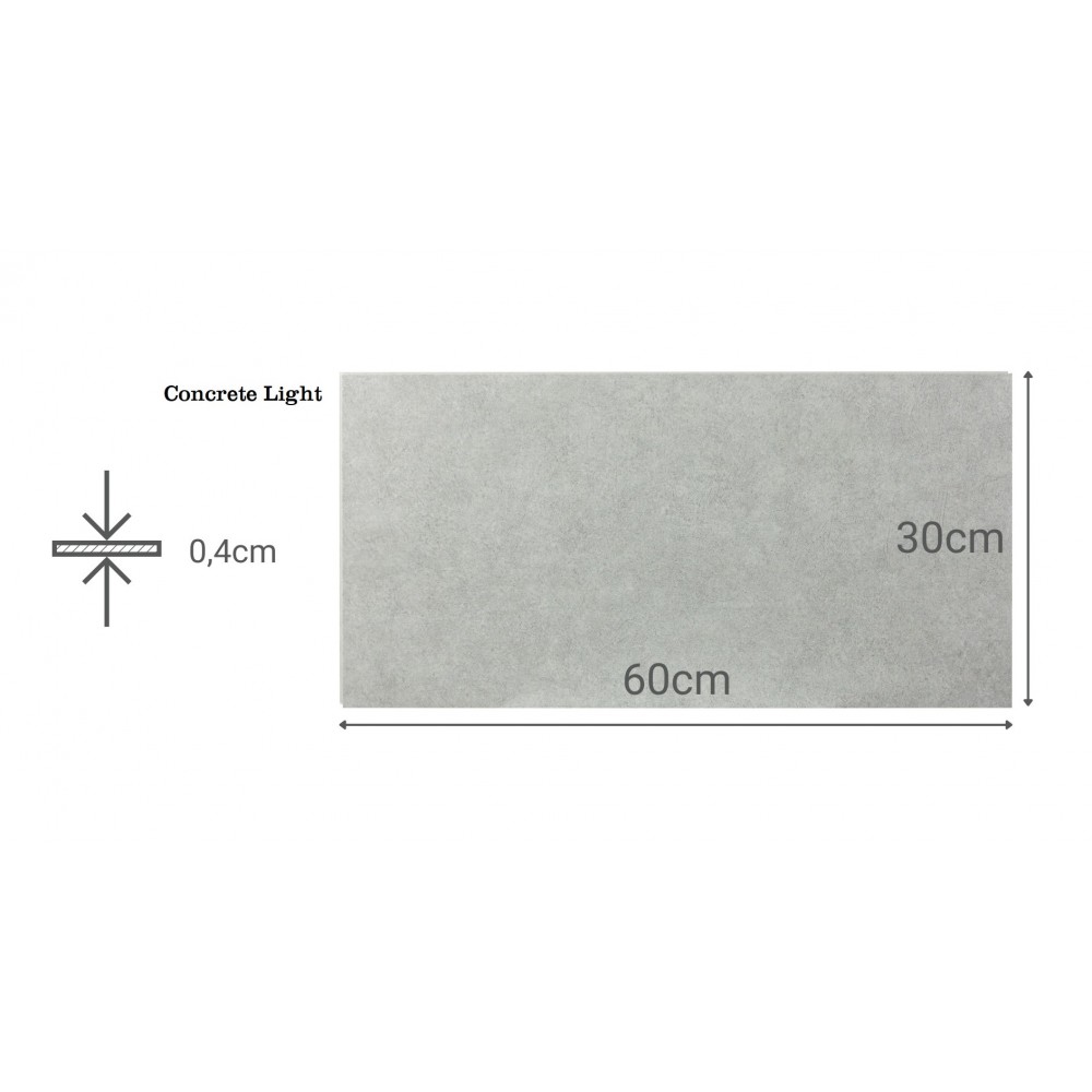 SPC стенен панел Concrete Light мат, 30 х 60 см и 60 х 120 см