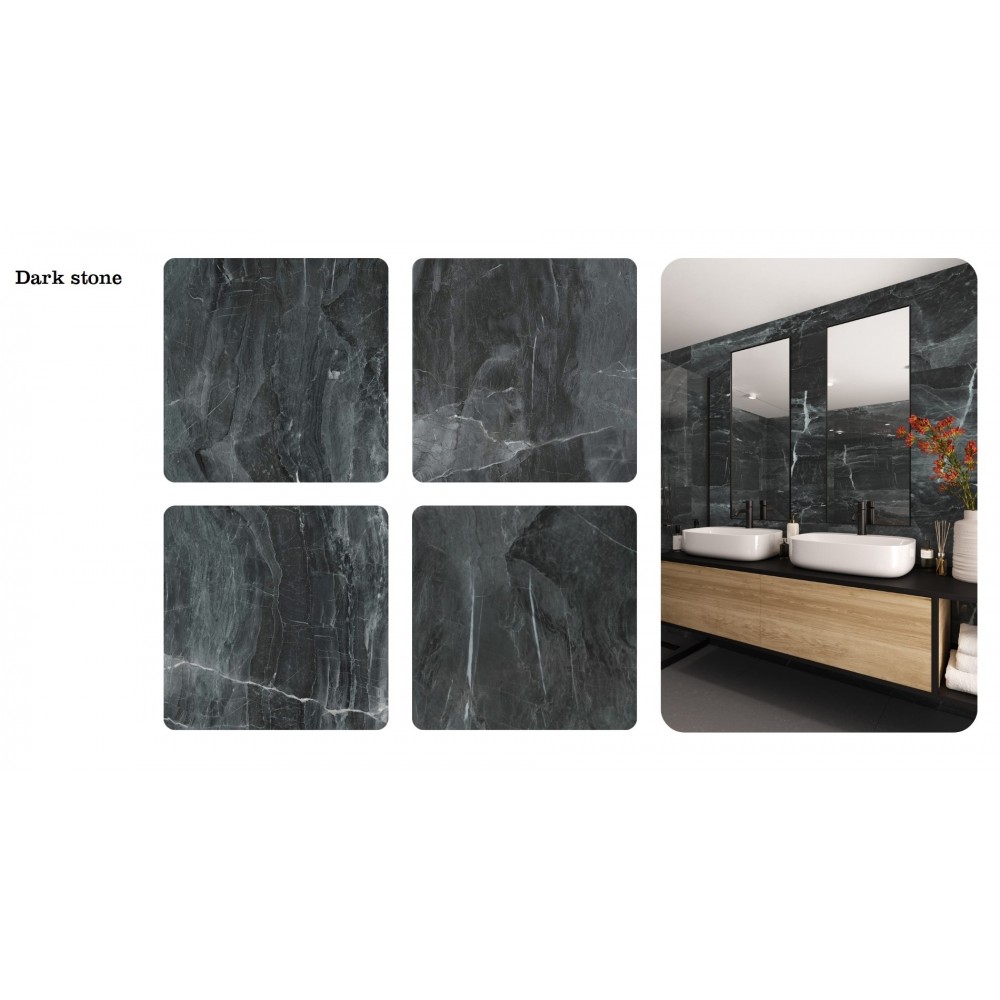 SPC стенен панел Dark grey гланц, 30 х 60 см и 60 х 120 см