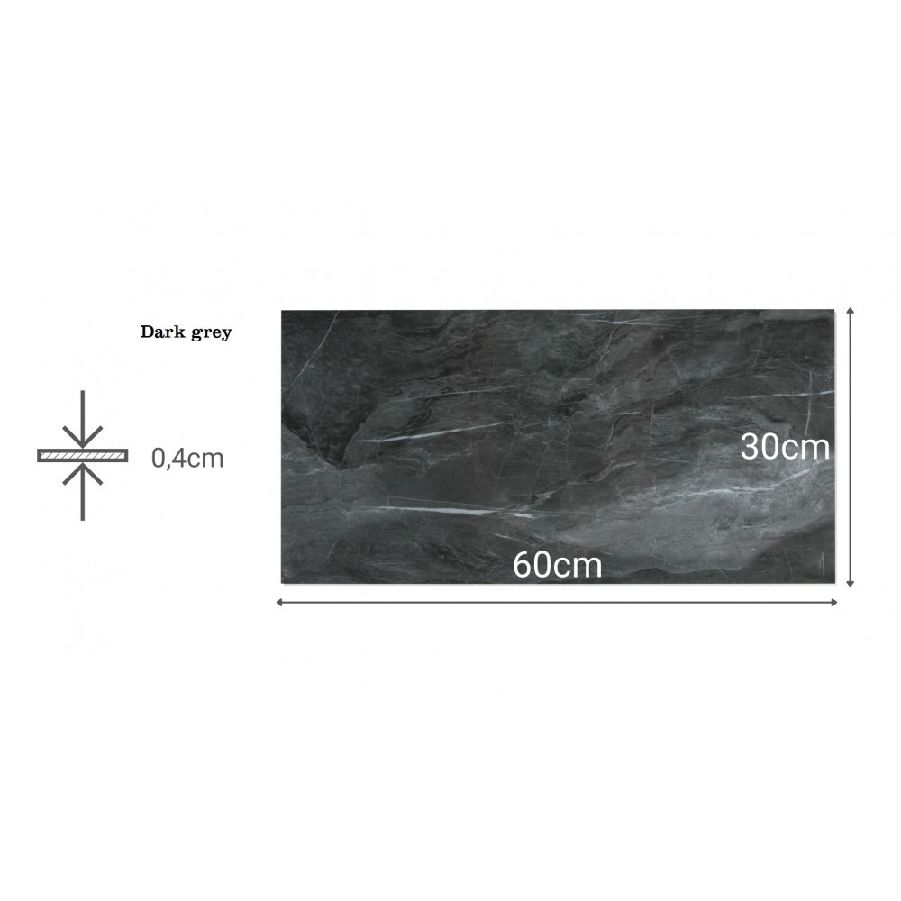 SPC стенен панел Dark grey гланц, 30 х 60 см и 60 х 120 см